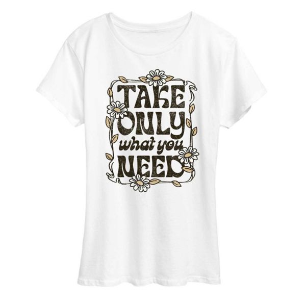 Женская футболка с графическим принтом «Возьми только то, что тебе нужно» Licensed Character, белый
Женская футболка с графическим принтом «Возьми только то, что тебе нужно» Licensed Character, белый