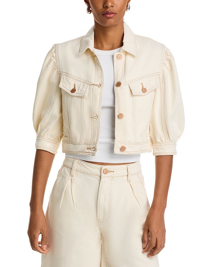 Короткий джинсовый пиджак с рукавами-фонариками BLANKNYC, белый
Короткий джинсовый пиджак с рукавами-фонариками BLANKNYC, белый