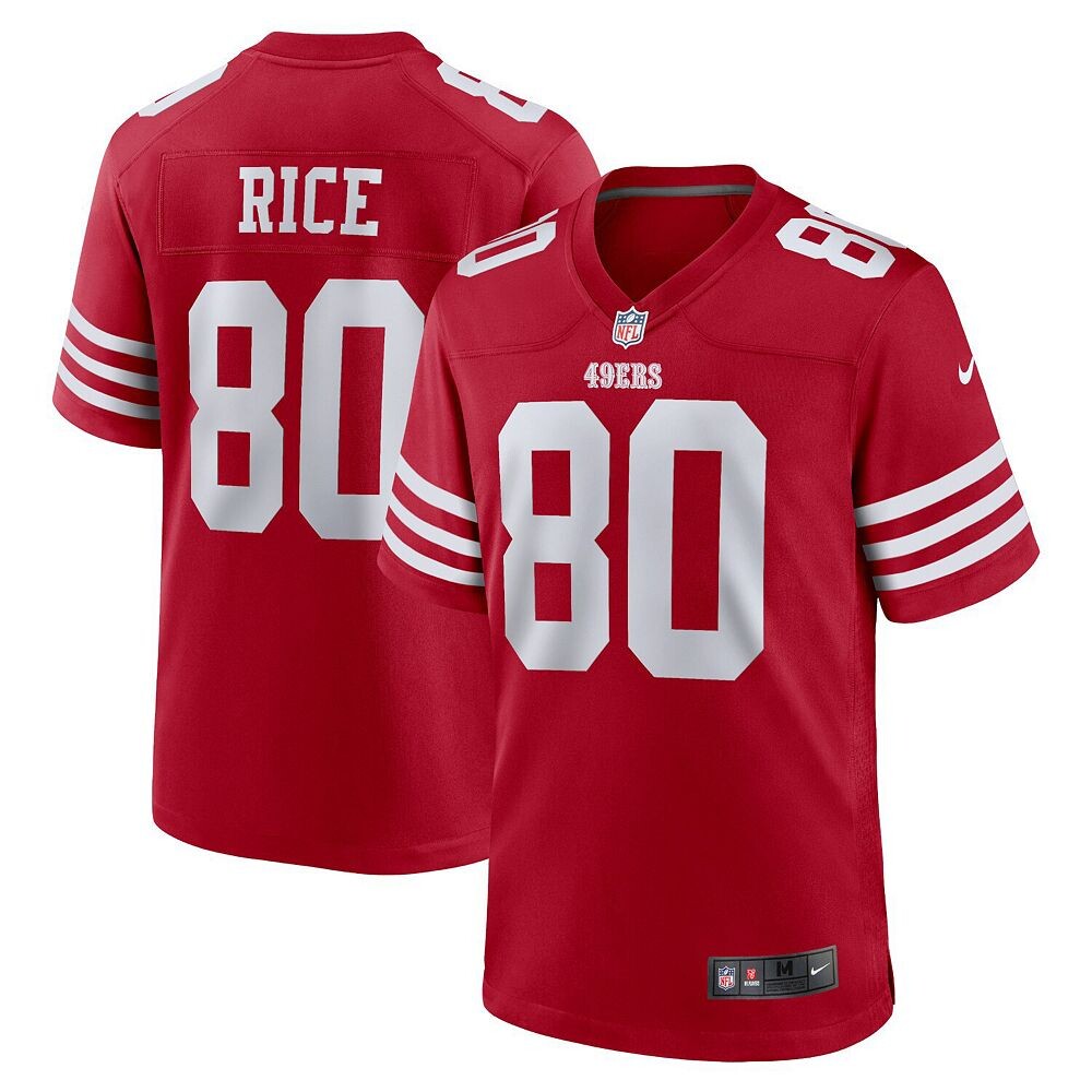Мужское джерси Nike Jerry Rice Scarlet San Francisco 49ers Retired Team Player Game Jersey, красный 
Мужское джерси Nike Jerry Rice Scarlet San Francisco 49ers Retired Team Player Game Jersey, красный