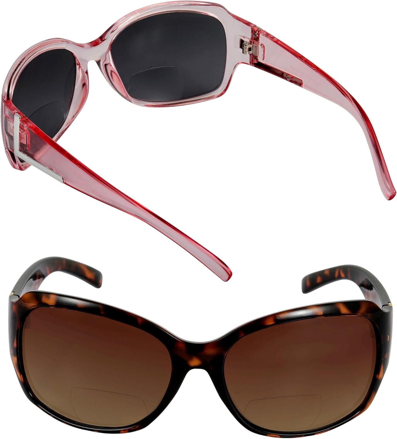 Солнцезащитные очки Mass Vision с бифокальными линзами 'The Fashionista' — дизайнерские женские очки для чтения на открытом воздухе с защитой от УФ-излучения UV400 (2 шт.), Glacier Pink/Tortoise
Солнцезащитные очки Mass Vision с бифокальными линзами 'The Fashionista' — дизайнерские женские очки для чтения на открытом воздухе с защитой от УФ-излучения UV400 (2 шт.), Glacier Pink/Tortoise