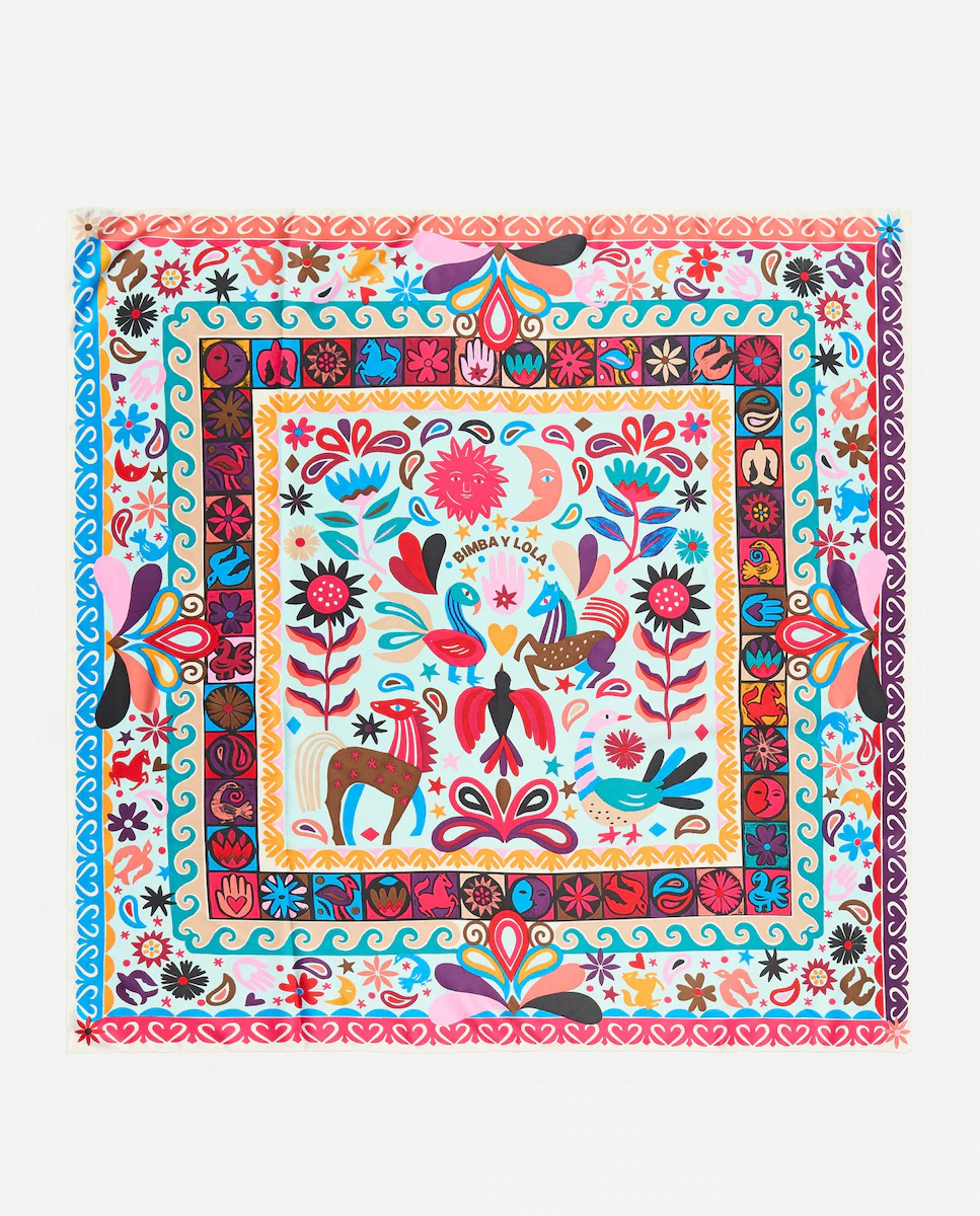 Женский шарф с животными и цветами в концентрической рамке Bimba y Lola, розовый
Женский шарф с животными и цветами в концентрической рамке Bimba y Lola, розовый