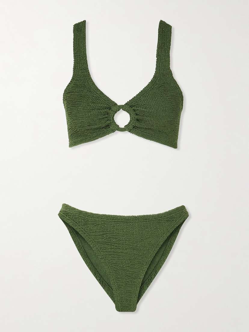 Бикини Джулии с декором из сирсакера Hunza G, зеленый
Бикини Джулии с декором из сирсакера Hunza G, зеленый