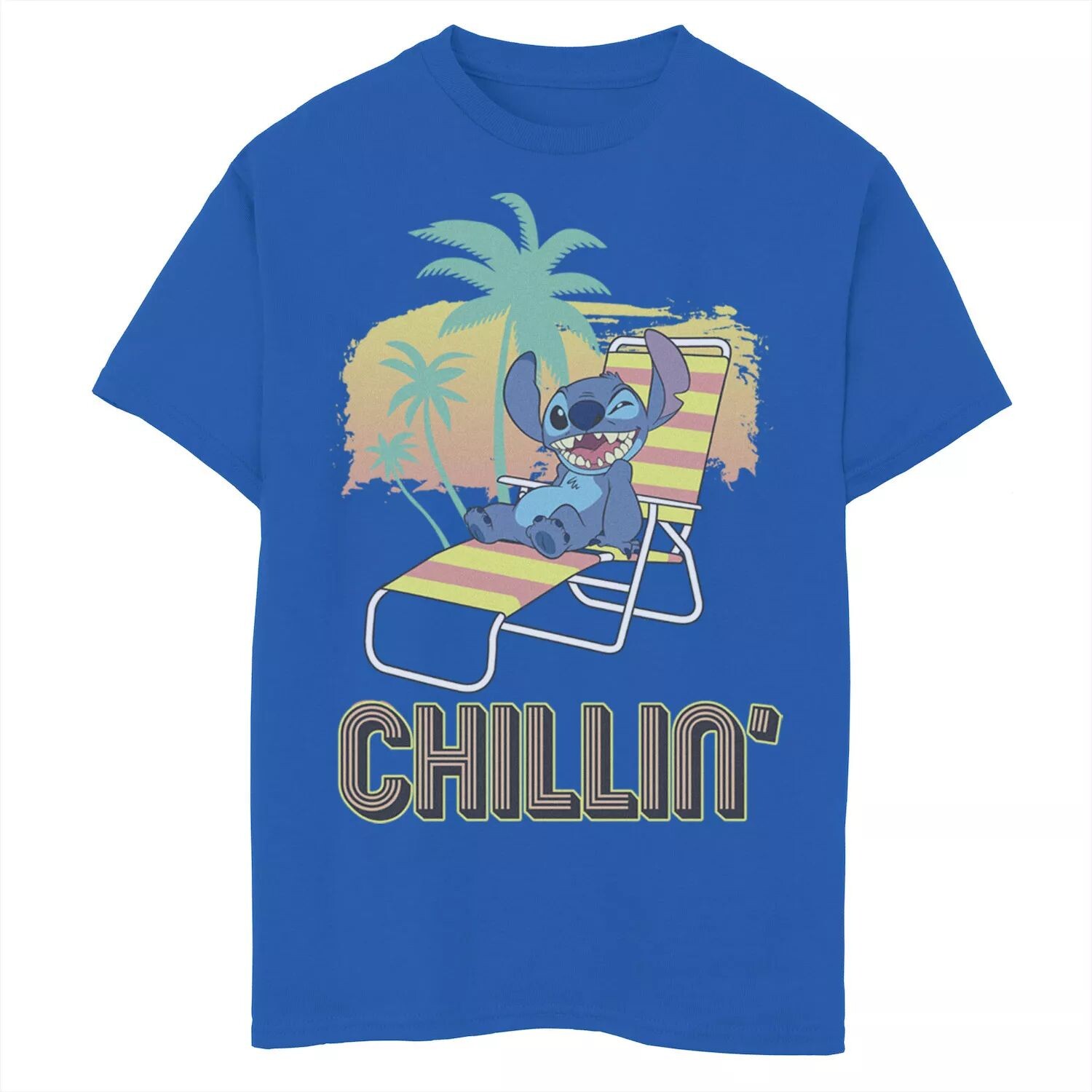Футболка Disney's Lilo & Stitch Chillin' Beach Chair для мальчиков 8–20 лет с рисунком и портретом Licensed Character 
Футболка Disney's Lilo & Stitch Chillin' Beach Chair для мальчиков 8–20 лет с рисунком и портретом Licensed Character