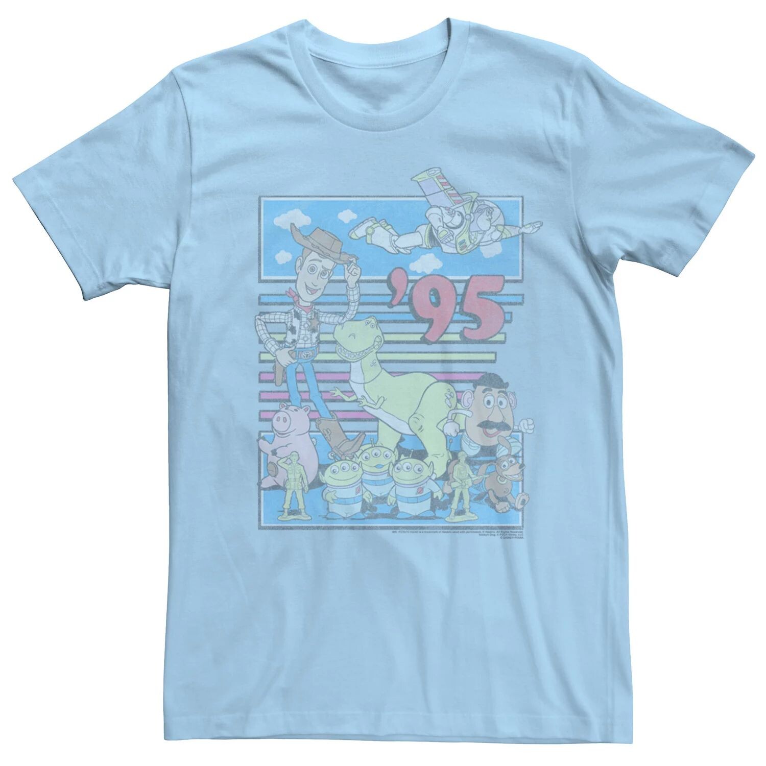 Мужская красочная футболка с потертостями в стиле ретро Disney/Pixar «История игрушек 95» Licensed Character, светло-синий
Мужская красочная футболка с потертостями в стиле ретро Disney/Pixar «История игрушек 95» Licensed Character, светло-синий