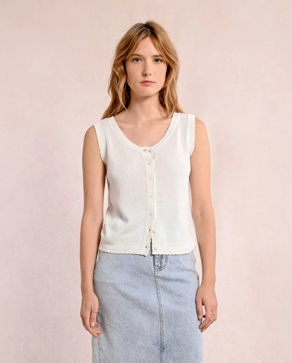 Женский кардиган без рукавов с застежкой на пуговицы Molly Bracken, цвет Crudo
Женский кардиган без рукавов с застежкой на пуговицы Molly Bracken, цвет Crudo