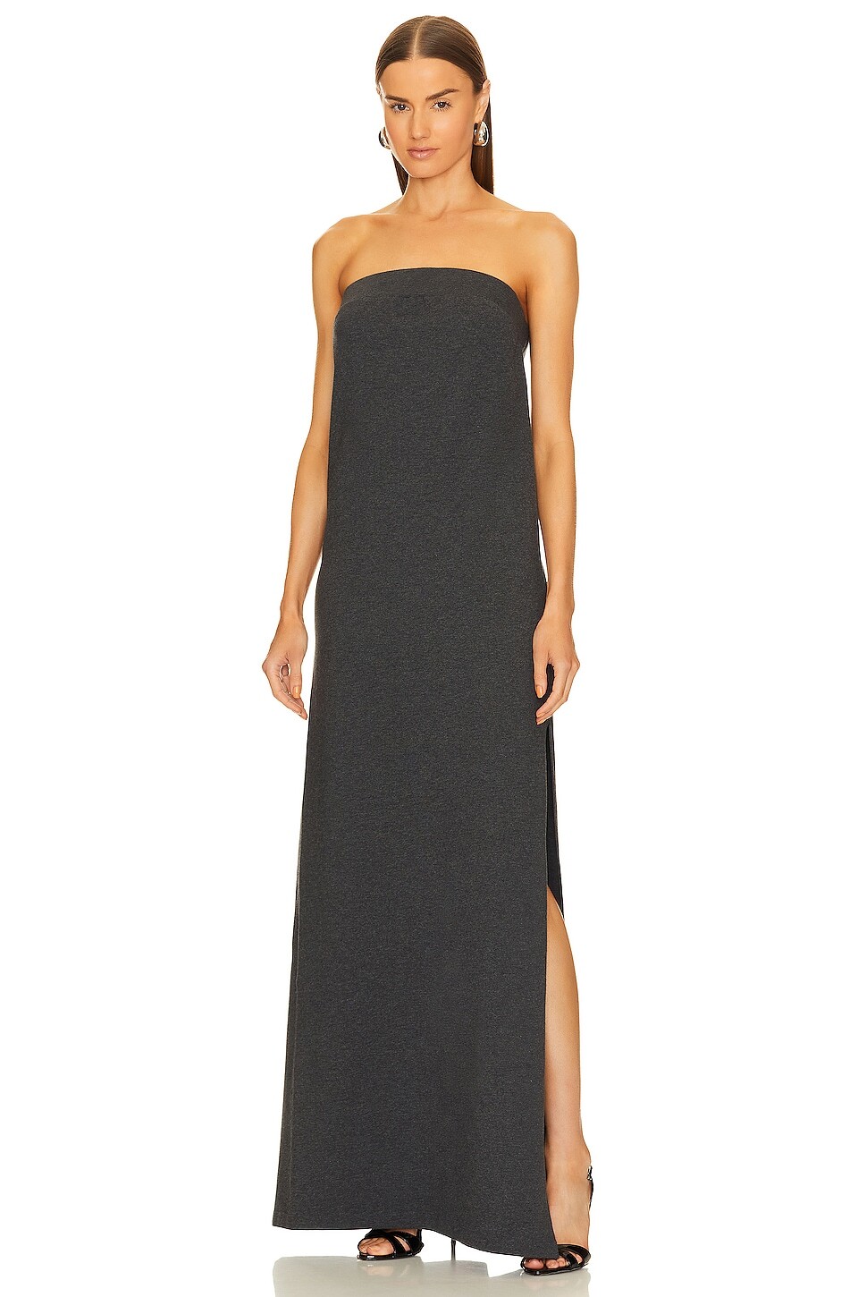 Платье Norma Kamali Strapless Tailored Terry Side Slit Gown, цвет Dark Heather Grey
Платье Norma Kamali Strapless Tailored Terry Side Slit Gown, цвет Dark Heather Grey