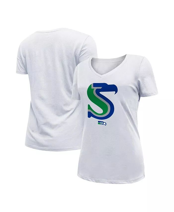 Женская белая футболка Seattle Seahawks City Originals с V-образным вырезом New Era
Женская белая футболка Seattle Seahawks City Originals с V-образным вырезом New Era