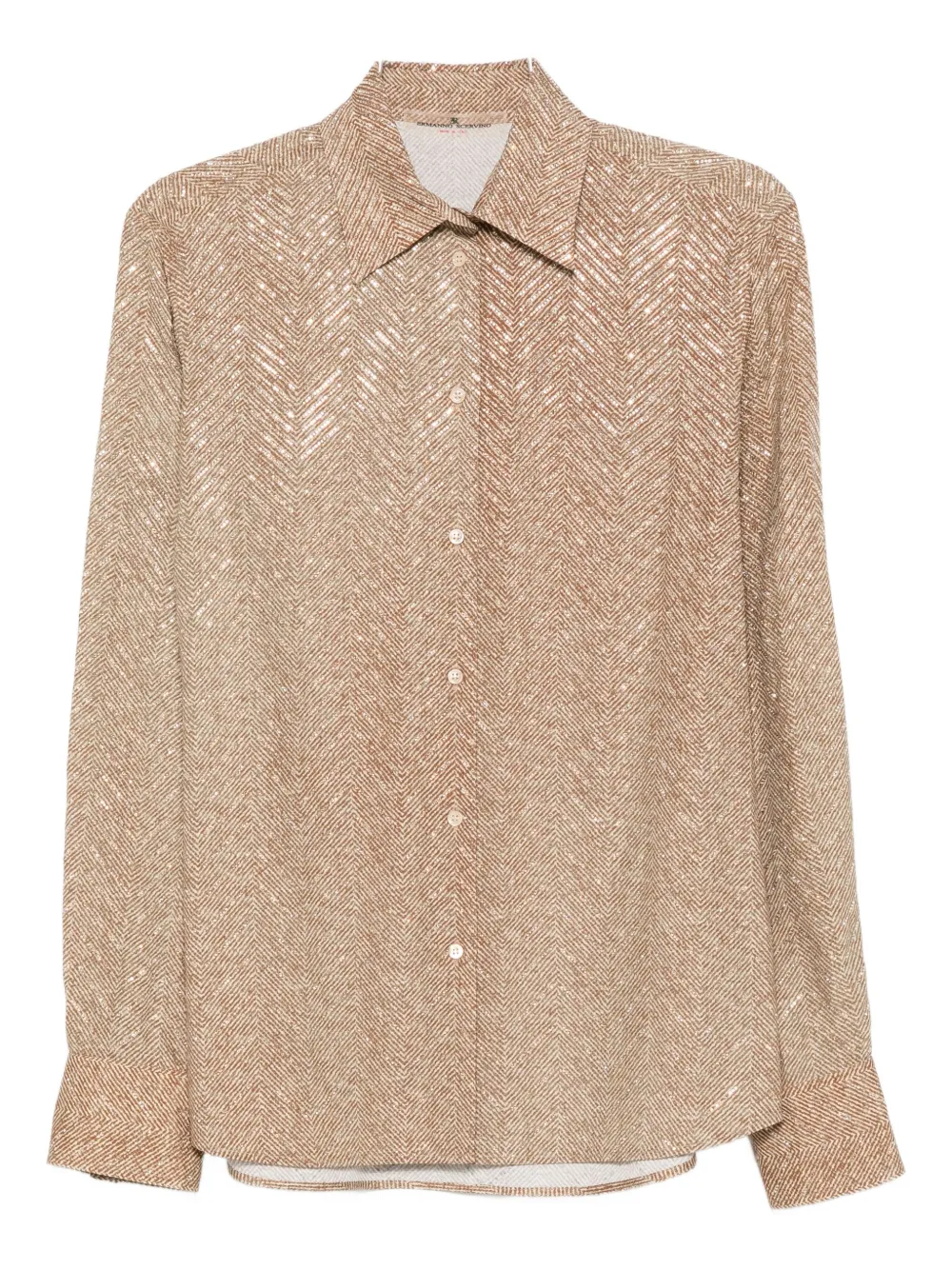 Рубашка с длинными рукавами и узором «елочка» Ermanno Scervino, нейтральный
Рубашка с длинными рукавами и узором «елочка» Ermanno Scervino, нейтральный