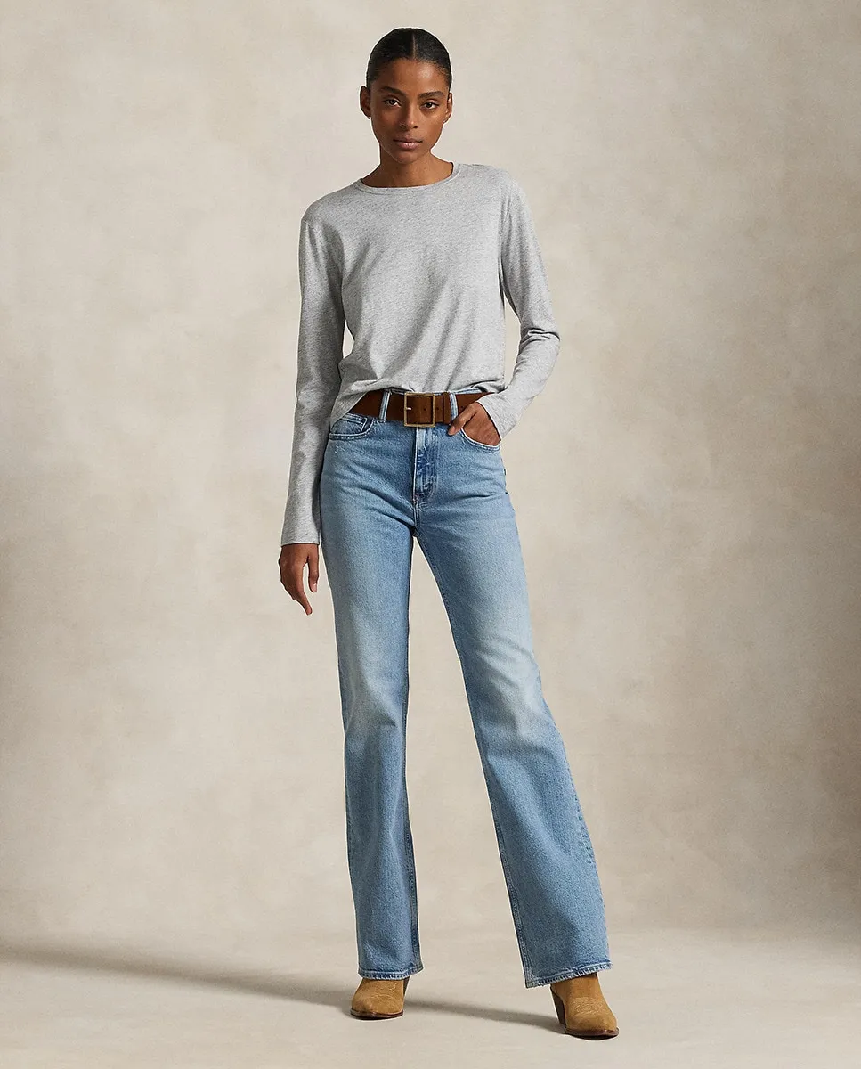 Женские джинсы клеш с пятью карманами Polo Ralph Lauren, голубой 
Женские джинсы клеш с пятью карманами Polo Ralph Lauren, голубой