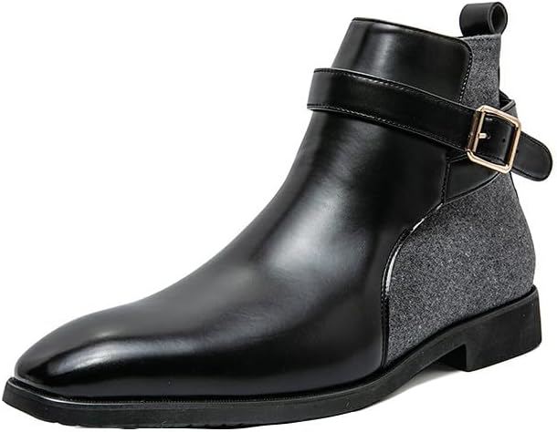 Мужские ботинки Santimon Chelsea на щиколотку для мужчин, кожаные Oxfords, без шнурков с пряжкой, повседневные и классические модельные ботинки, черный
Мужские ботинки Santimon Chelsea на щиколотку для мужчин, кожаные Oxfords, без шнурков с пряжкой, повседневные и классические модельные ботинки, черный