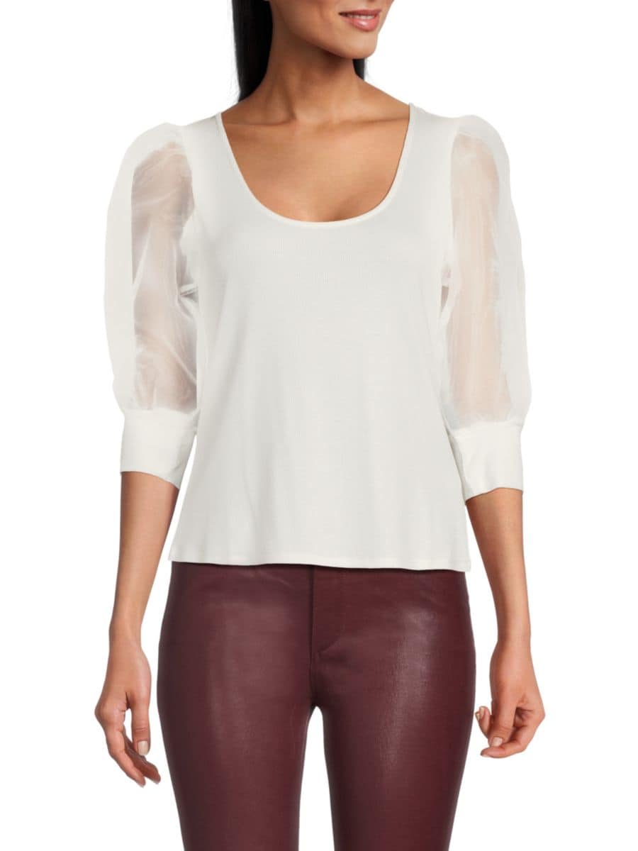 Вязаный топ с рукавами-фонариками Lea & Viola, белый
Вязаный топ с рукавами-фонариками Lea & Viola, белый