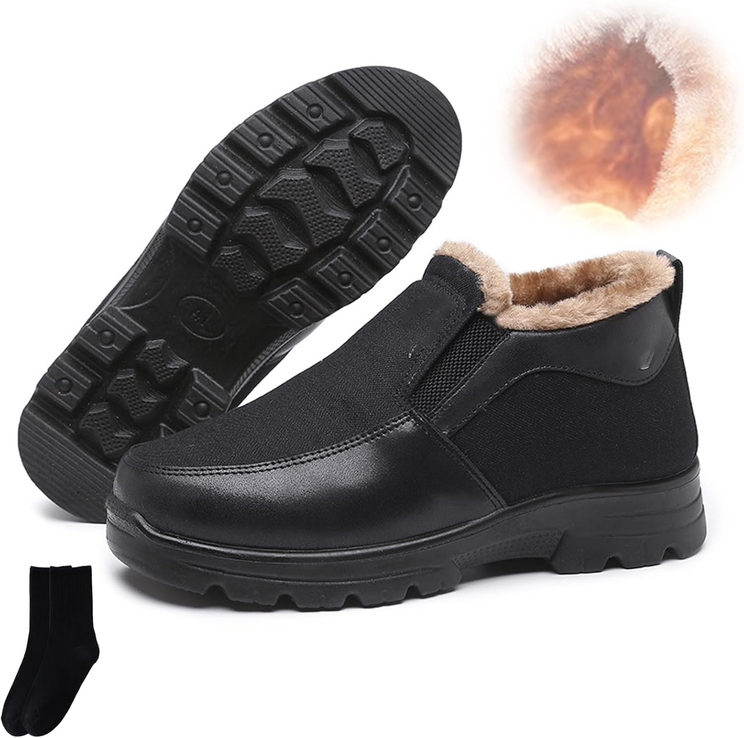 Мужские зимние флисовые водонепроницаемые теплые нескользящие ботинки, зимние снегоступы для мужчин, с меховой подкладкой, снегоступы на липучке до щиколотки Generic, черный
Мужские зимние флисовые водонепроницаемые теплые нескользящие ботинки, зимние снегоступы для мужчин, с меховой подкладкой, снегоступы на липучке до щиколотки Generic, черный