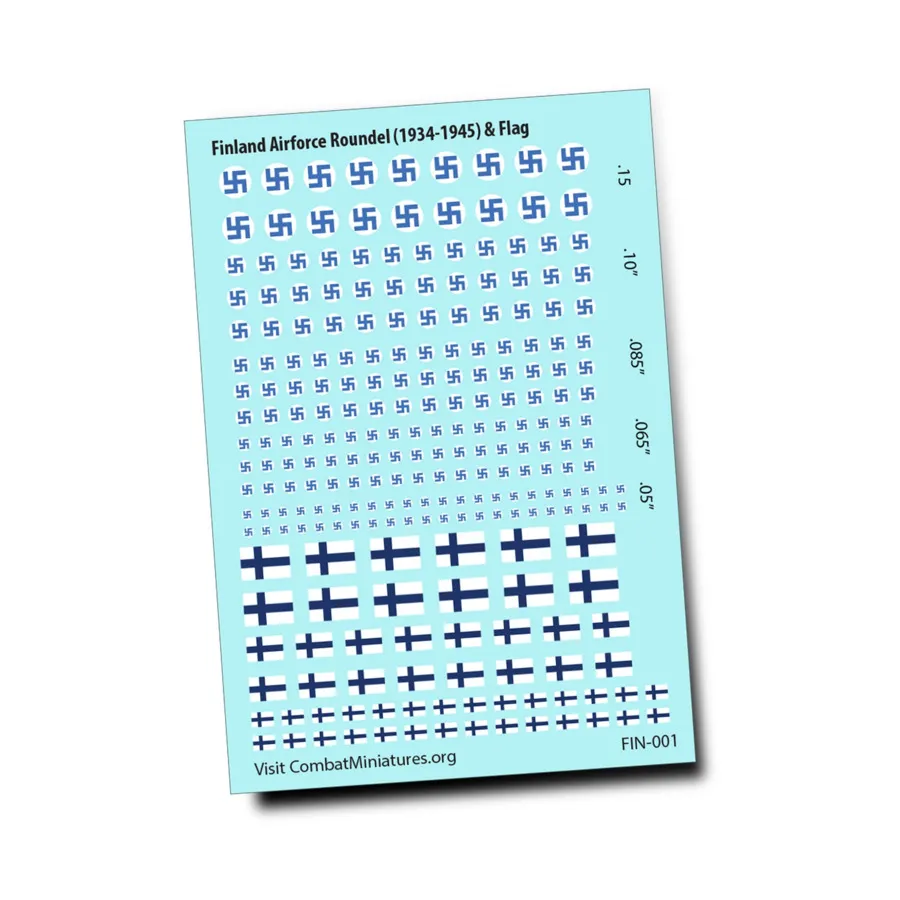 Наклейки с водными горками — медальон и флаг ВВС Финляндии, Decals - WWII, Other European Countries (Combat Miniatures)
Наклейки с водными горками — медальон и флаг ВВС Финляндии, Decals - WWII, Other European Countries (Combat Miniatures)