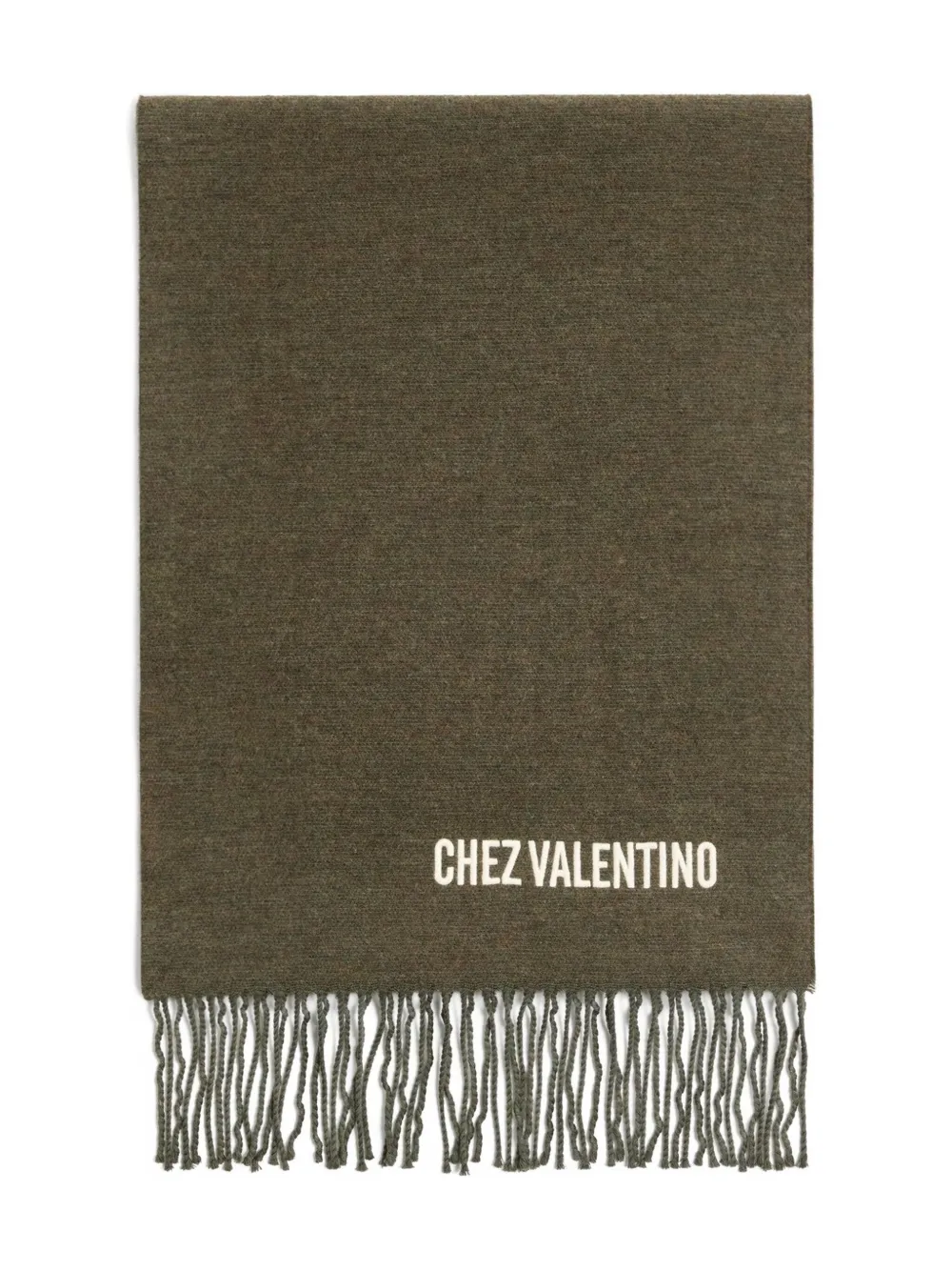 Шарф с вышивкой и бахромой Chez Valentino Valentino Garavani, зеленый
Шарф с вышивкой и бахромой Chez Valentino Valentino Garavani, зеленый