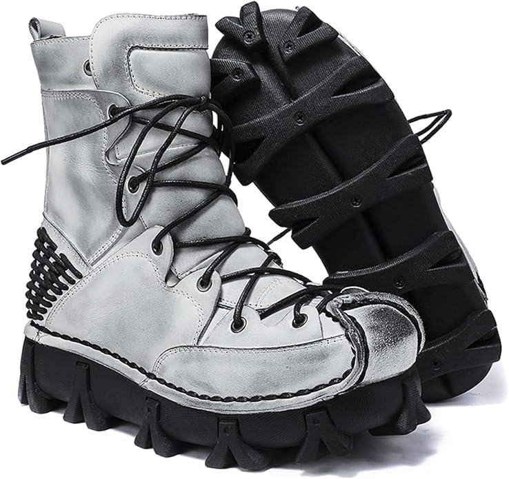 Кожаные байкерские ботинки TAYGUM в стиле панк для мужчин, ручная работа, толстая подошва, шнуровка, ботинки до середины голени, зимние теплые снежные ботинки, шнуровка ботинки, серый
Кожаные байкерские ботинки TAYGUM в стиле панк для мужчин, ручная работа, толстая подошва, шнуровка, ботинки до середины голени, зимние теплые снежные ботинки, шнуровка ботинки, серый