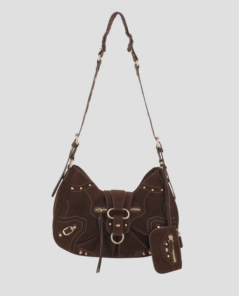 Мягкая женская сумка через плечо с металлическими деталями Blogger, коричневый
Мягкая женская сумка через плечо с металлическими деталями Blogger, коричневый