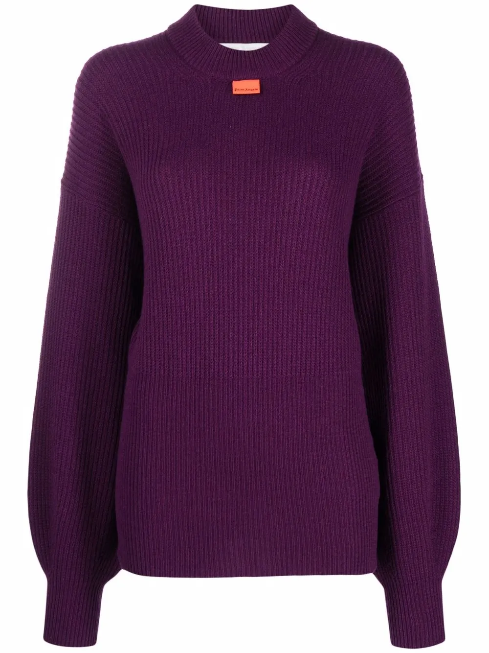 Джемпер с круглым вырезом и логотипом PALM ANGELS, фиолетовый 
Джемпер с круглым вырезом и логотипом PALM ANGELS, фиолетовый