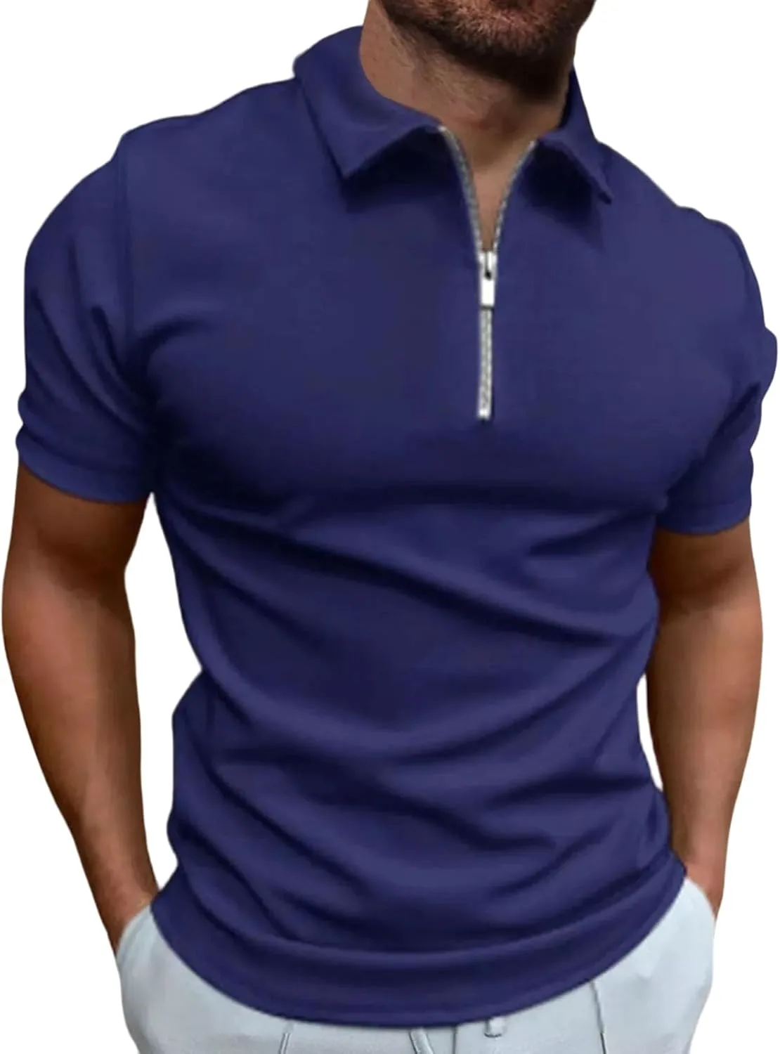 Мужская футболка-поло с коротким рукавом и застежкой-молнией evzosrz
Мужская футболка-поло с коротким рукавом и застежкой-молнией evzosrz