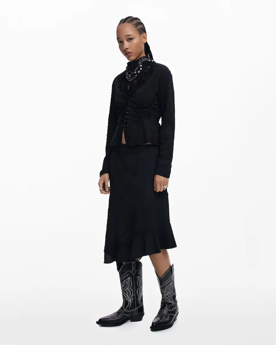 Ассиметричная юбка из фактурной ткани Desigual, чёрный
Ассиметричная юбка из фактурной ткани Desigual, чёрный