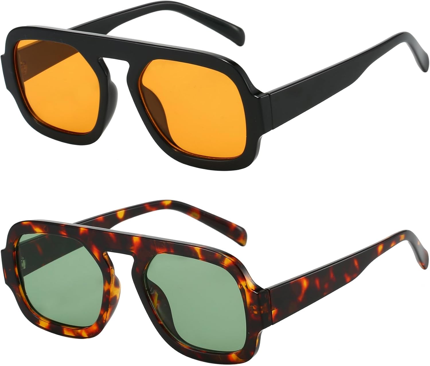 Модные квадратные солнцезащитные очки-авиаторы для женщин и мужчин, с плоской верхней частью, стильная дизайнерская оправа, винтажные солнцезащитные очки pipajoy, 2 Pack Black Frame Orange Lens+tortoise Frame Green Lens
Модные квадратные солнцезащитные очки-авиаторы для женщин и мужчин, с плоской верхней частью, стильная дизайнерская оправа, винтажные солнцезащитные очки pipajoy, 2 Pack Black Frame Orange Lens+tortoise Frame Green Lens