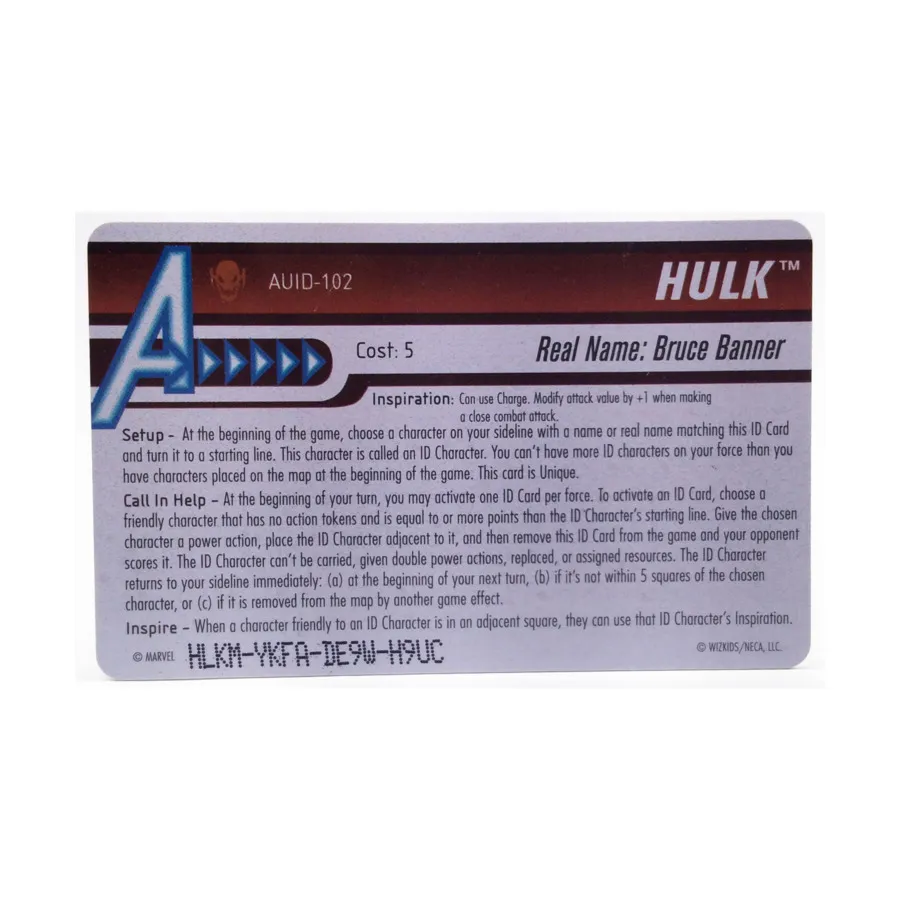 Удостоверение личности - Халк, Marvel HeroClix - Age of Ultron Organized Play - Singles
Удостоверение личности - Халк, Marvel HeroClix - Age of Ultron Organized Play - Singles