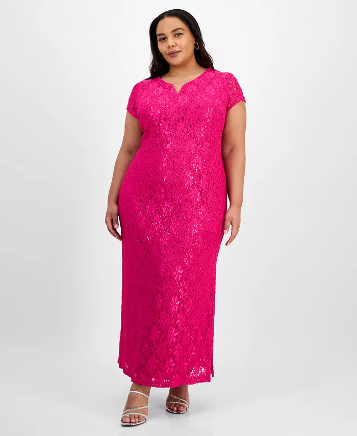 Платье вечернее плюс сайз с кружевом и пайетками Connected, розовый
Платье вечернее плюс сайз с кружевом и пайетками Connected, розовый