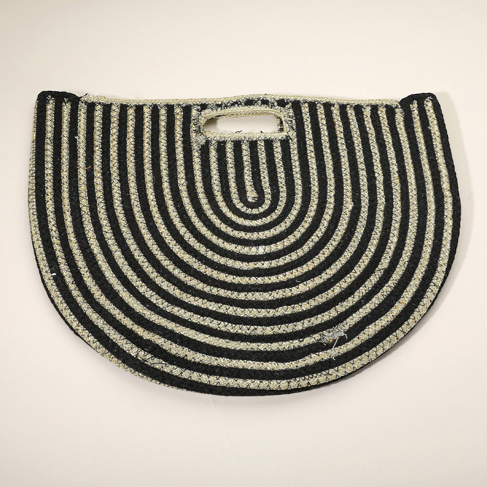 Круглая полосатая вязаная сумка-шопер FASHNZFAB, черный/золотой/слоновая кость
Круглая полосатая вязаная сумка-шопер FASHNZFAB, черный/золотой/слоновая кость