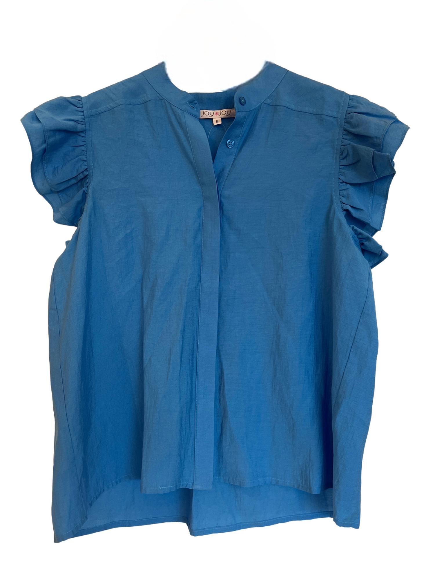 Блузка без рукавов с оборками бирюзового цвета Joy Joy
Блузка без рукавов с оборками бирюзового цвета Joy Joy