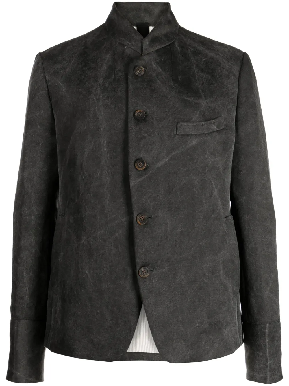 Однобортный пиджак с принтом тай-дай Forme D'expression, серый 
Однобортный пиджак с принтом тай-дай Forme D'expression, серый