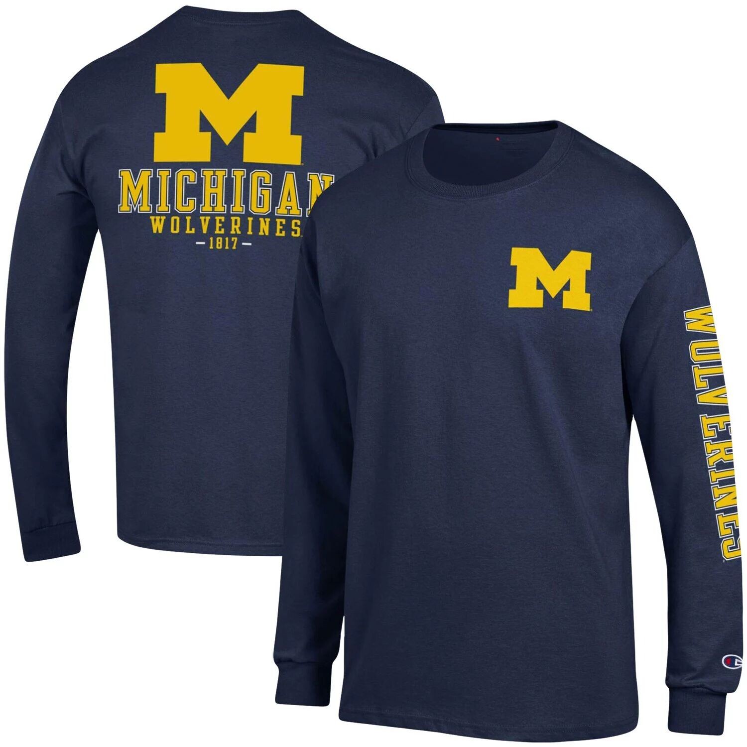 Мужская футболка с длинными рукавами Champion Navy Michigan Wolverines Team Stack
Мужская футболка с длинными рукавами Champion Navy Michigan Wolverines Team Stack