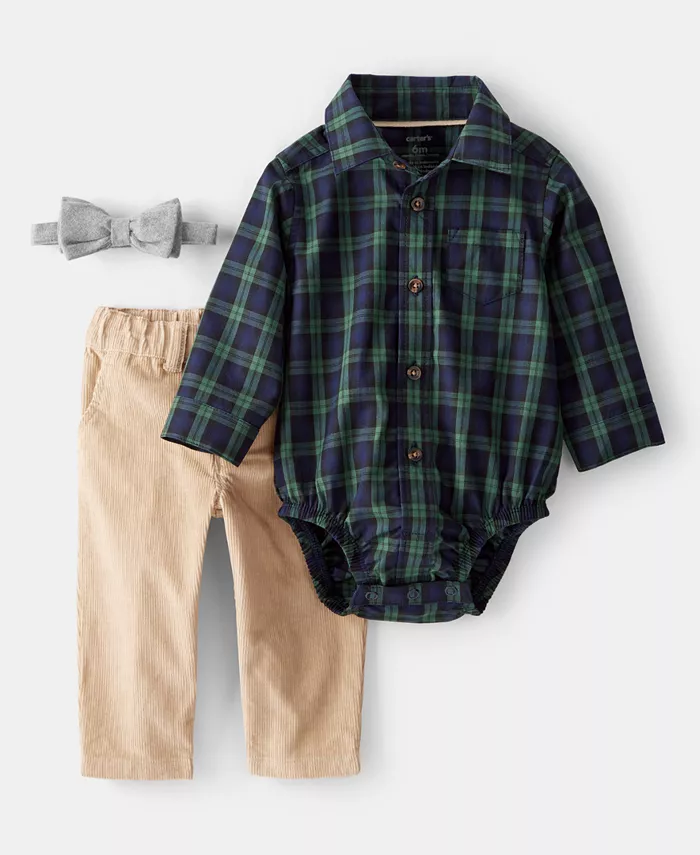 Детский комплект для мальчиков из 3 предметов: боди в клетку, брючки и бабочка Carter'S, мультиколор
Детский комплект для мальчиков из 3 предметов: боди в клетку, брючки и бабочка Carter'S, мультиколор