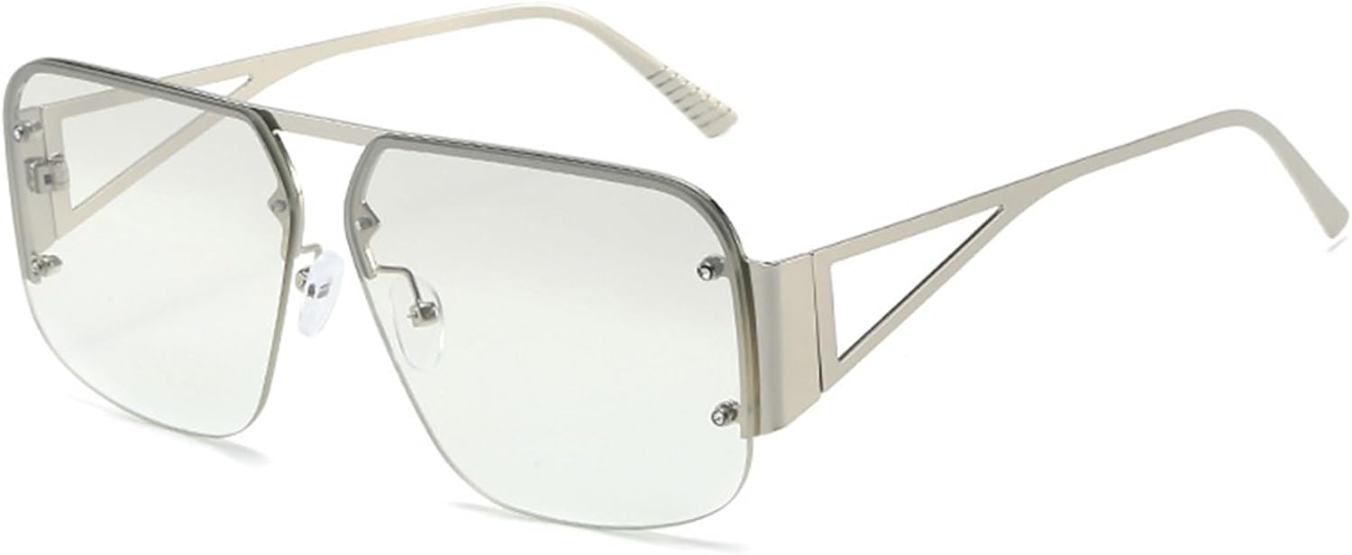 Крупные металлические солнцезащитные очки в полуободковой оправе, без поляризации, винтажные, с защитой UV400, в стиле «пилотские» для женщин и мужчин ALKAHE, Silver Frame Silver Lens
Крупные металлические солнцезащитные очки в полуободковой оправе, без поляризации, винтажные, с защитой UV400, в стиле «пилотские» для женщин и мужчин ALKAHE, Silver Frame Silver Lens