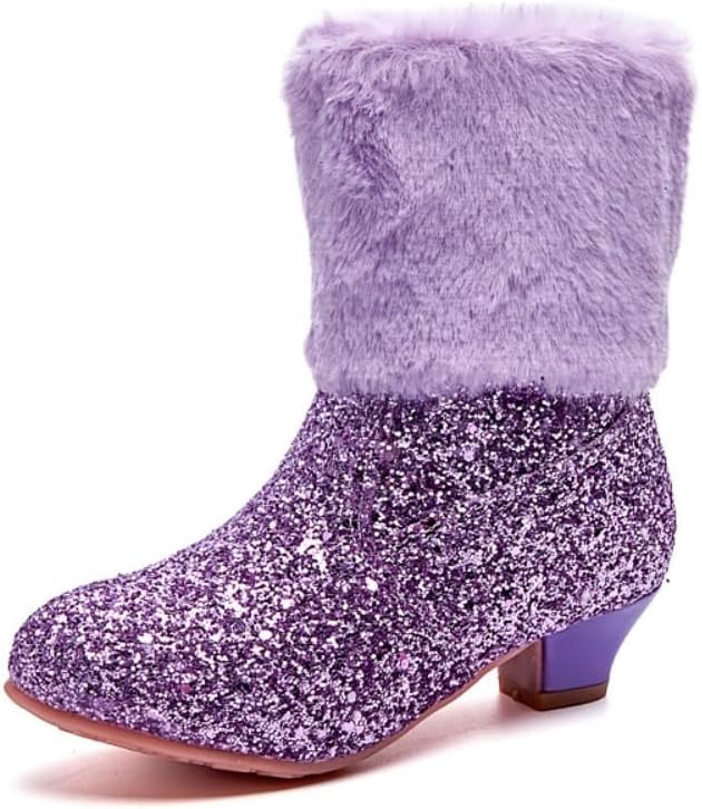 Детские/для маленькой девочки блестящие зимние ботинки с меховой отделкой, низкий каблук, ботильоны для праздничного наряда GOJERP, Purple
Детские/для маленькой девочки блестящие зимние ботинки с меховой отделкой, низкий каблук, ботильоны для праздничного наряда GOJERP, Purple