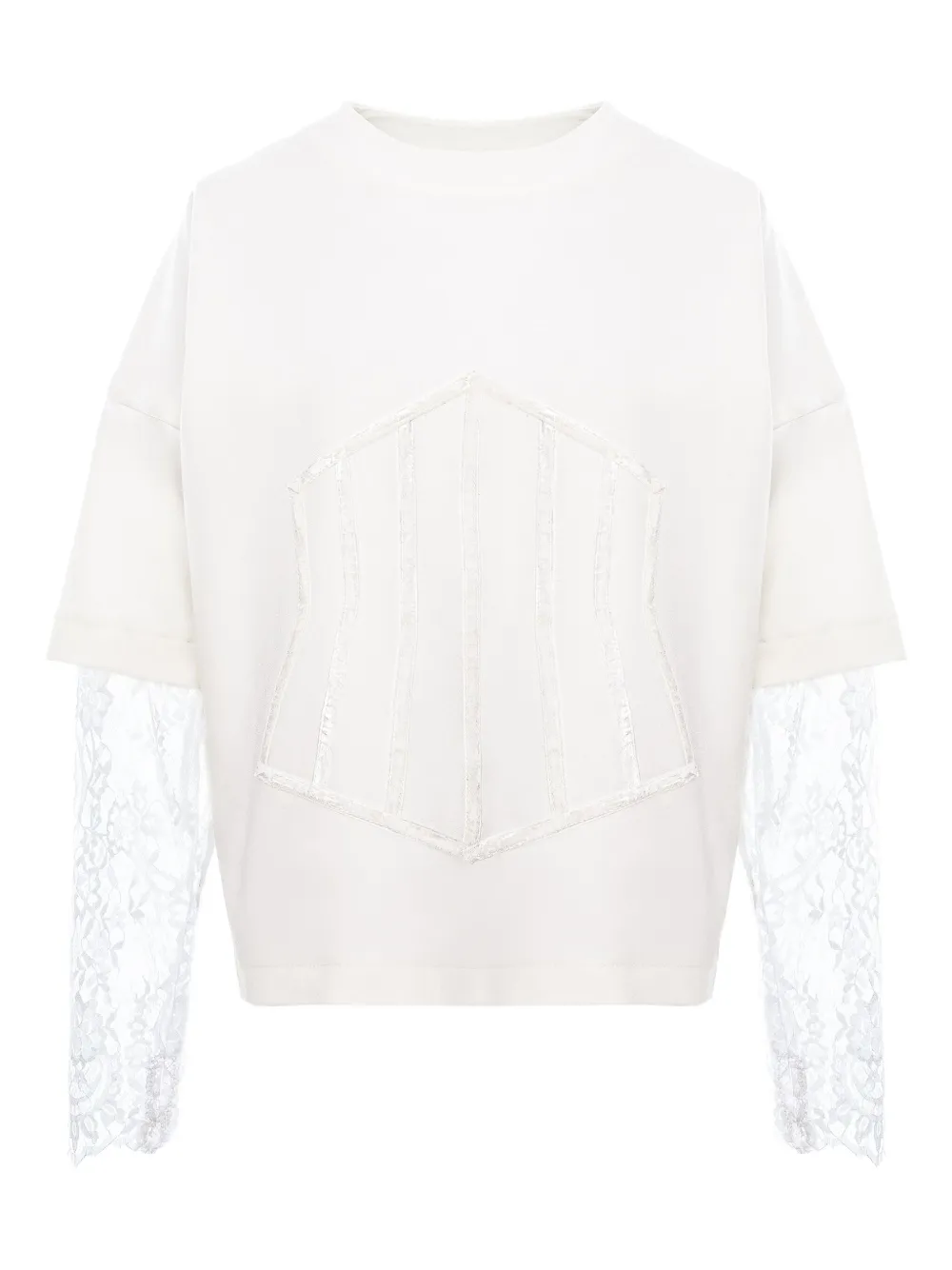 Топ с корсетными деталями и кружевными рукавами Hamza, белый
Топ с корсетными деталями и кружевными рукавами Hamza, белый