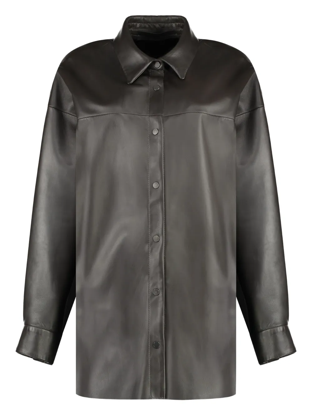 Кожаная рубашка с заостренным воротником Salvatore Santoro, коричневый
Кожаная рубашка с заостренным воротником Salvatore Santoro, коричневый