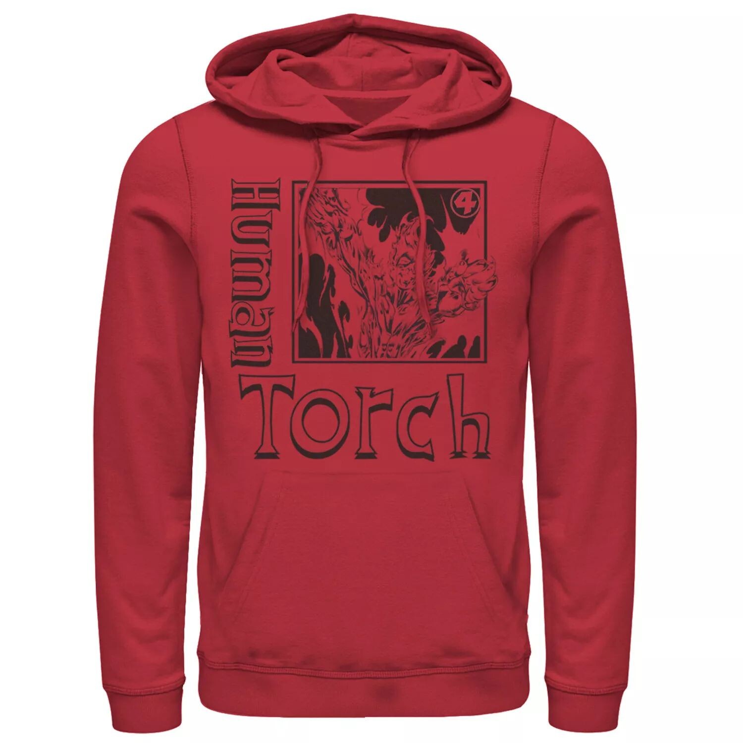 Мужская толстовка с портретом в рамке с изображением человека-факела Marvel «Фантастическая четверка» Licensed Character