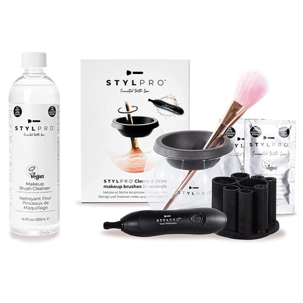 STYLPRO Электрическая сушилка для кистей для макияжа, подарочный набор с очищающим средством и 8 насадками для кистей, 500 мл
STYLPRO Электрическая сушилка для кистей для макияжа, подарочный набор с очищающим средством и 8 насадками для кистей, 500 мл