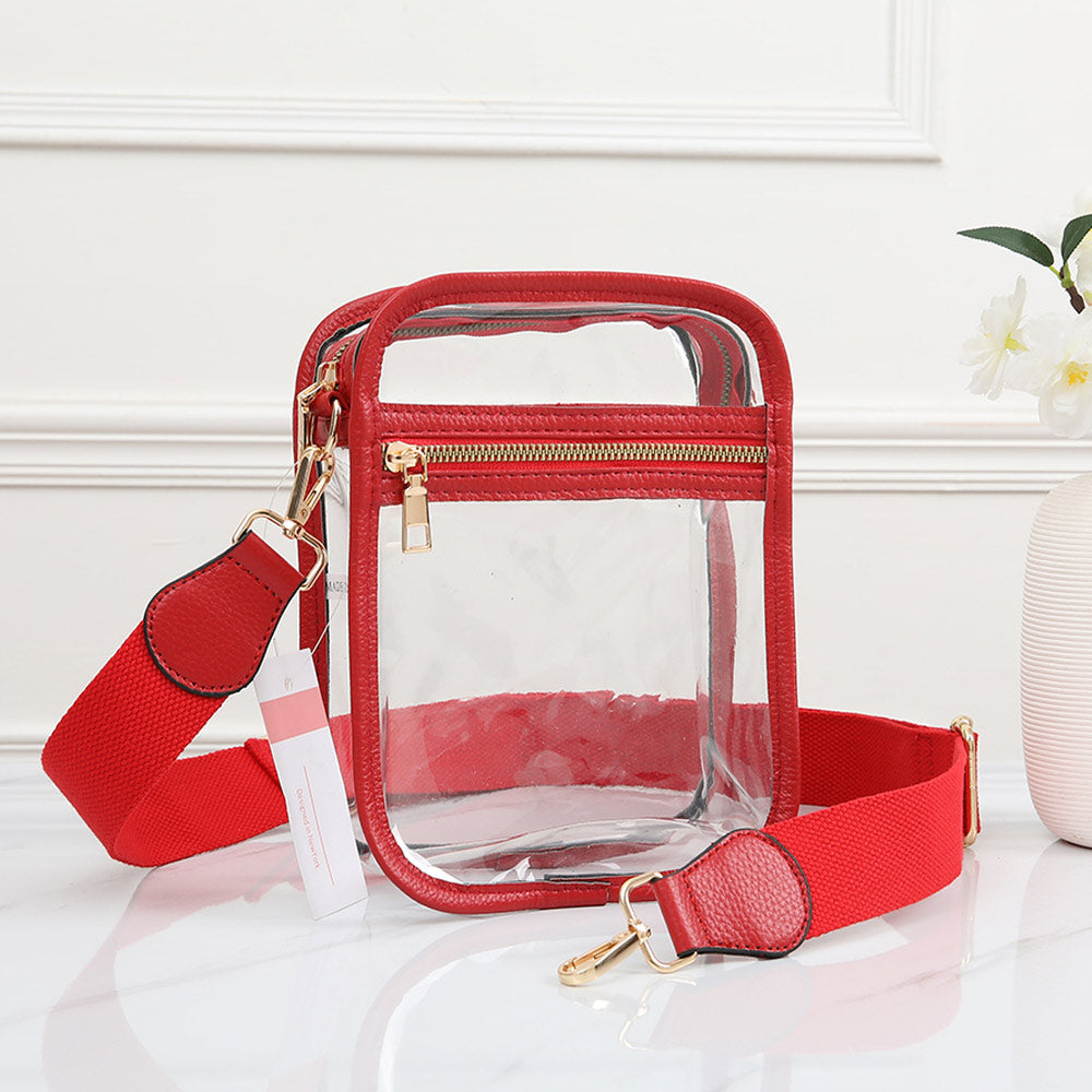 Прямоугольная прозрачная сумка через плечо из искусственной кожи FASHNZFAB, красный
Прямоугольная прозрачная сумка через плечо из искусственной кожи FASHNZFAB, красный