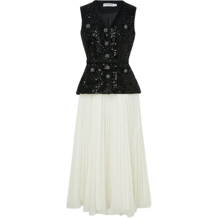 Self-portrait Self portrait Платье без рукавов для женщин черное белое
Self-portrait Self portrait Платье без рукавов для женщин черное белое