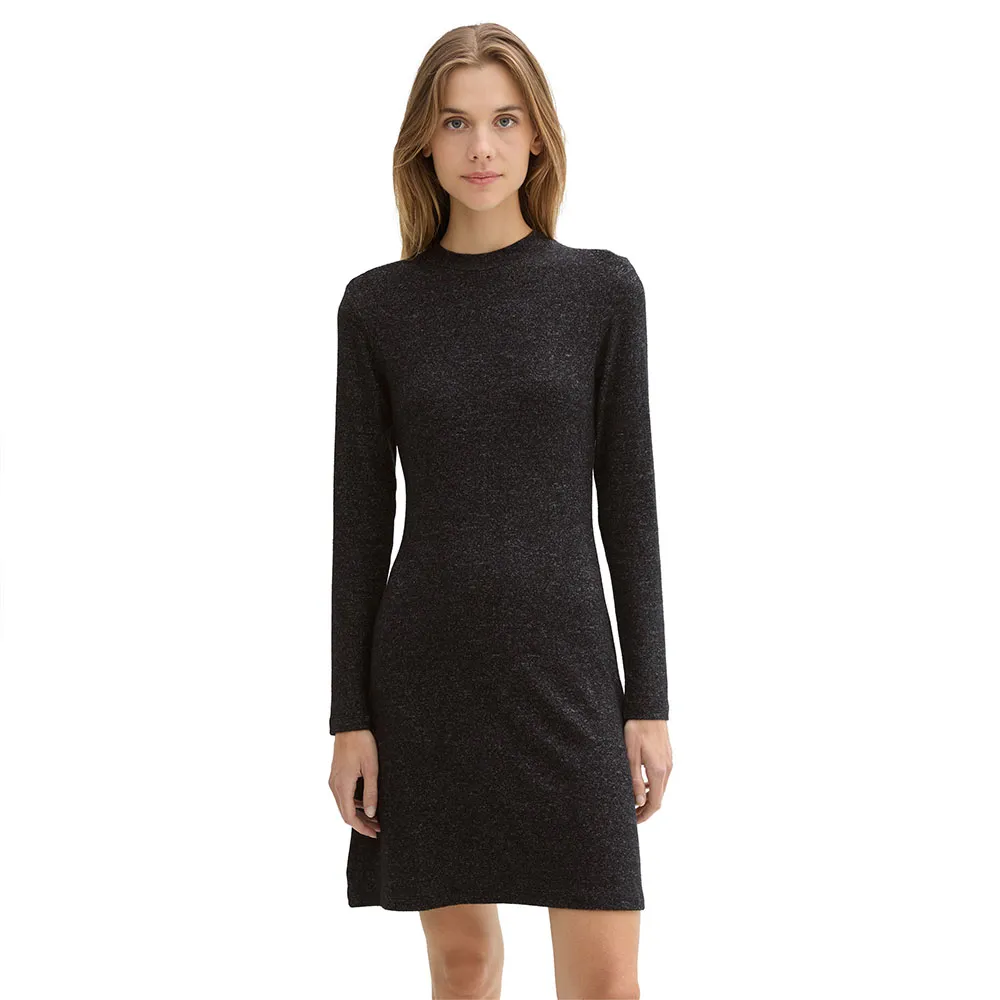 Платье Tom Tailor Cozy Mock Neck long sleeve short, черный 
Платье Tom Tailor Cozy Mock Neck long sleeve short, черный