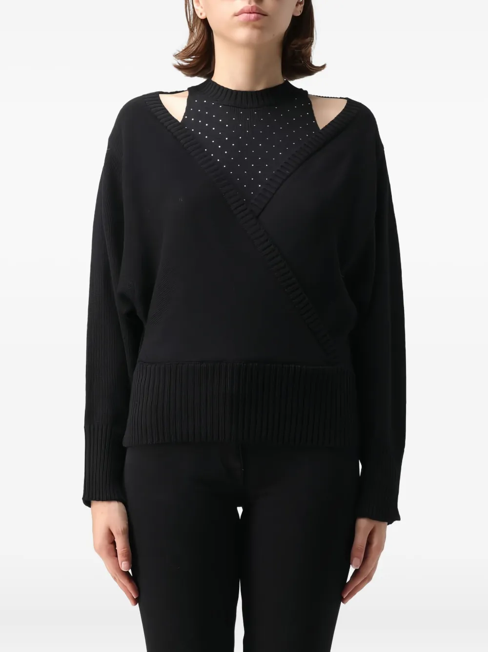 Вырезанный декорированный свитер SIMONA CORSELLINI, черный
Вырезанный декорированный свитер SIMONA CORSELLINI, черный