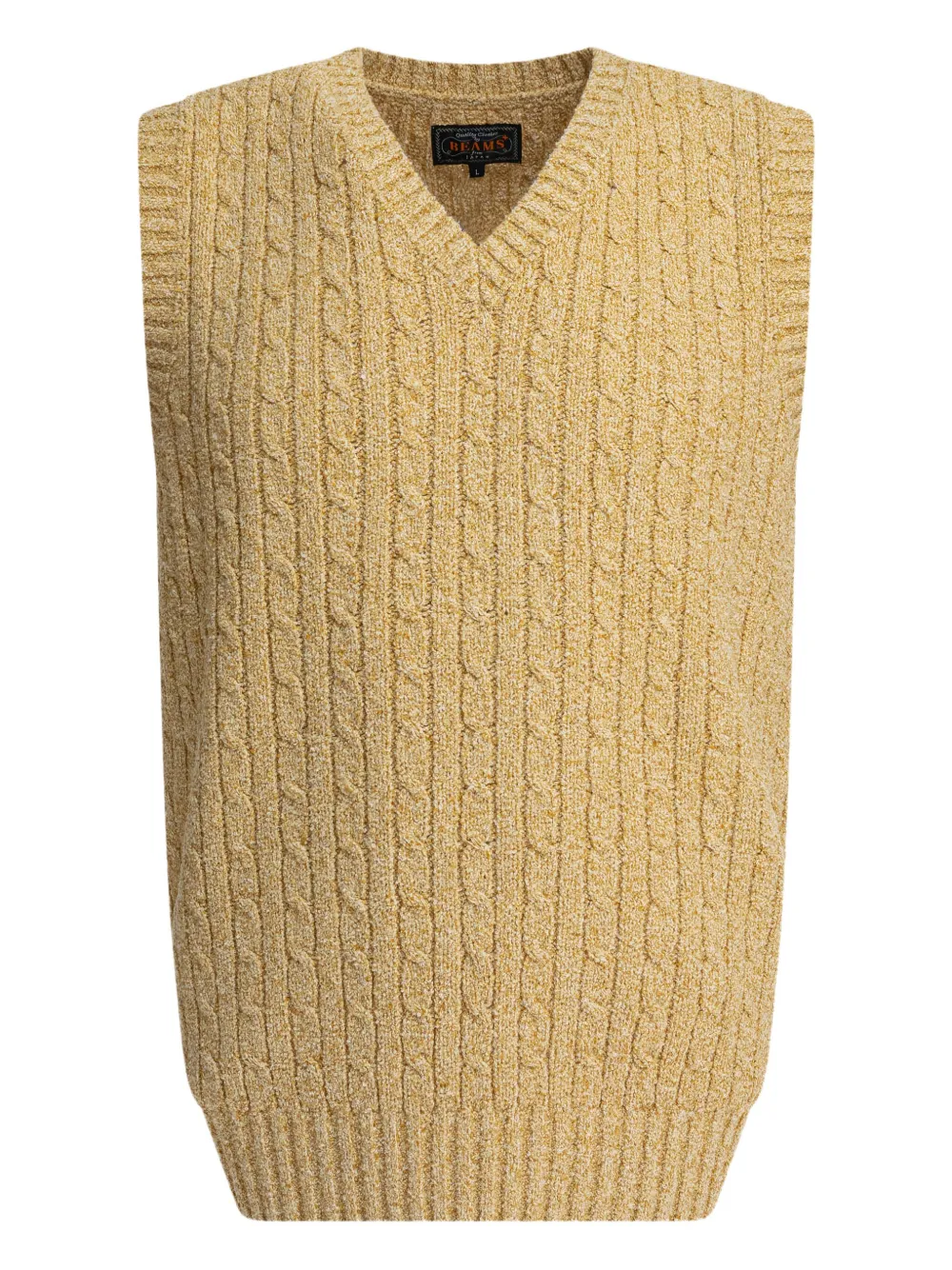 Жилет-свитер с V-образным вырезом, вязка косами BEAMS PLUS, нейтральный
Жилет-свитер с V-образным вырезом, вязка косами BEAMS PLUS, нейтральный