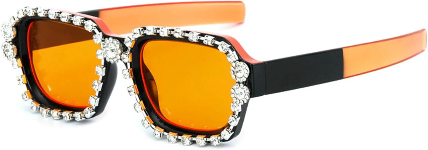 Willochra Модные солнцезащитные очки с толстой оправой и кристаллами для женщин, квадратные, со стразами, для вечеринок, блестящие очки в стиле Y2k, Orange
Willochra Модные солнцезащитные очки с толстой оправой и кристаллами для женщин, квадратные, со стразами, для вечеринок, блестящие очки в стиле Y2k, Orange