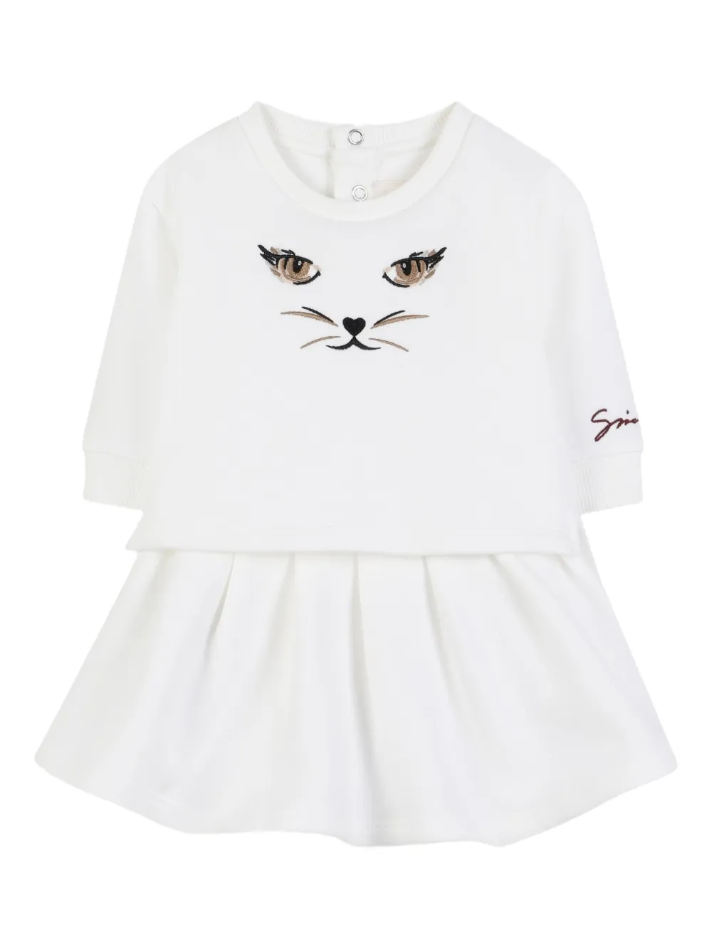 Многослойное платье с вышивкой Givenchy Kids, белый 
Многослойное платье с вышивкой Givenchy Kids, белый