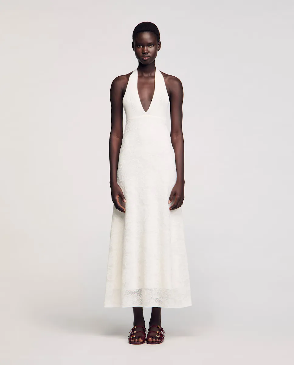 Длинное вязаное платье Sandro, белый
Длинное вязаное платье Sandro, белый