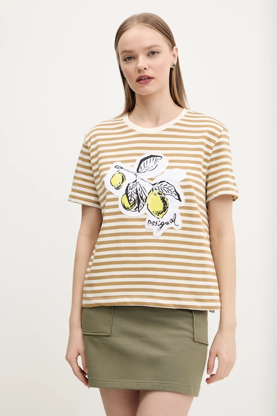 Хлопковая футболка LEMON Desigual, бежевый
Хлопковая футболка LEMON Desigual, бежевый