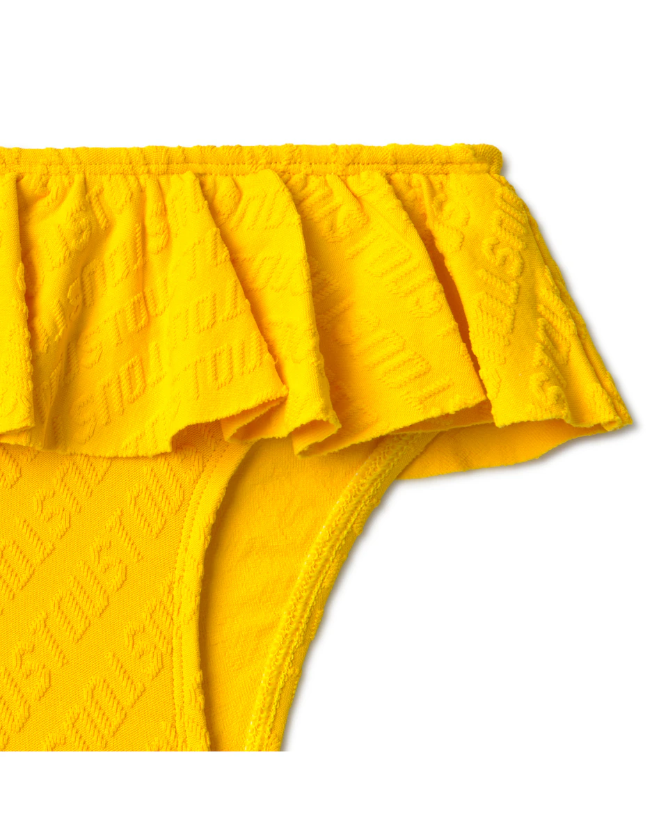 Детский кулетин для девочки с крупным рюшем и жаккардовым логотипом Tous, желтый
Детский кулетин для девочки с крупным рюшем и жаккардовым логотипом Tous, желтый