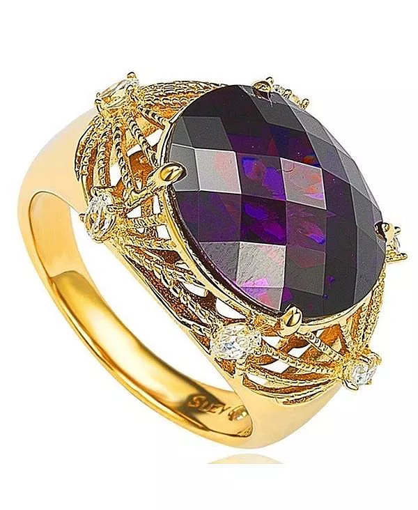 Кольцо Suzy Levian из стерлингового серебра с фианитами клетчатой огранки и овальным переплетением Suzy Levian New York, purple
Кольцо Suzy Levian из стерлингового серебра с фианитами клетчатой огранки и овальным переплетением Suzy Levian New York, purple