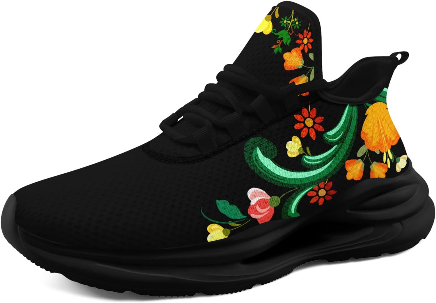 Кроссовки с мексиканским цветочным принтом для мужчин и женщин - легкие беговые кроссовки, тренажерные кроссовки, амортизирующая повседневная обувь для ходьбы Awsole, черный/зеленый/желтый
Кроссовки с мексиканским цветочным принтом для мужчин и женщин - легкие беговые кроссовки, тренажерные кроссовки, амортизирующая повседневная обувь для ходьбы Awsole, черный/зеленый/желтый