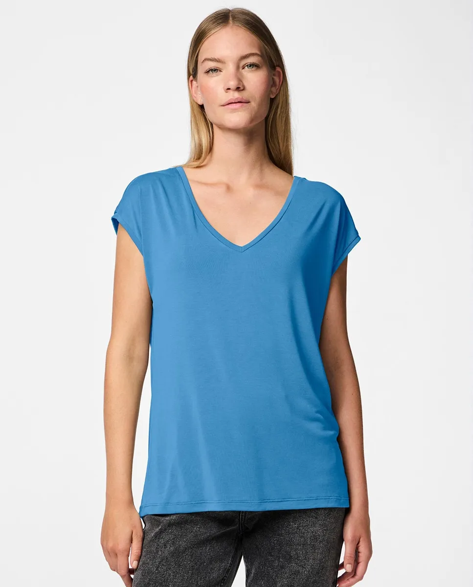 Женская базовая футболка из модала с коротким рукавом Pieces, синий
Женская базовая футболка из модала с коротким рукавом Pieces, синий